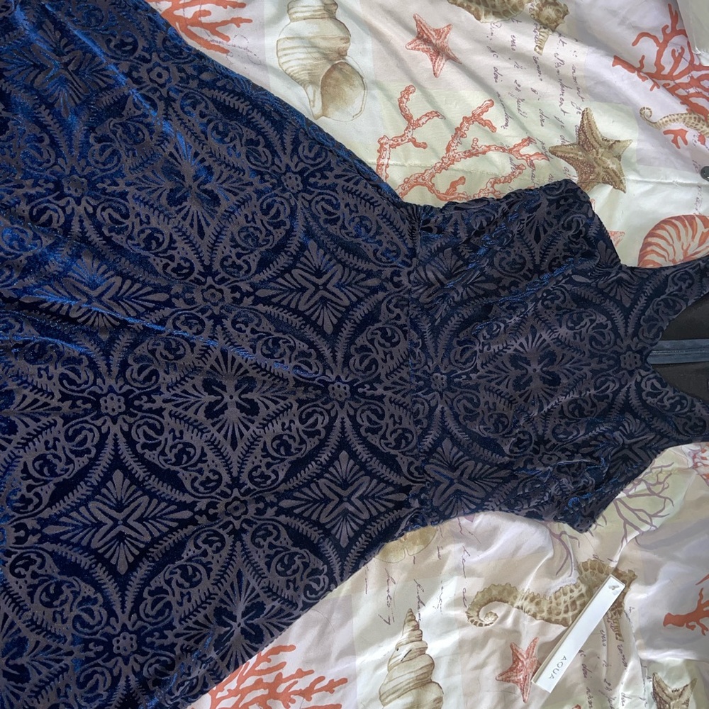 Brand new XS blue velvet dress